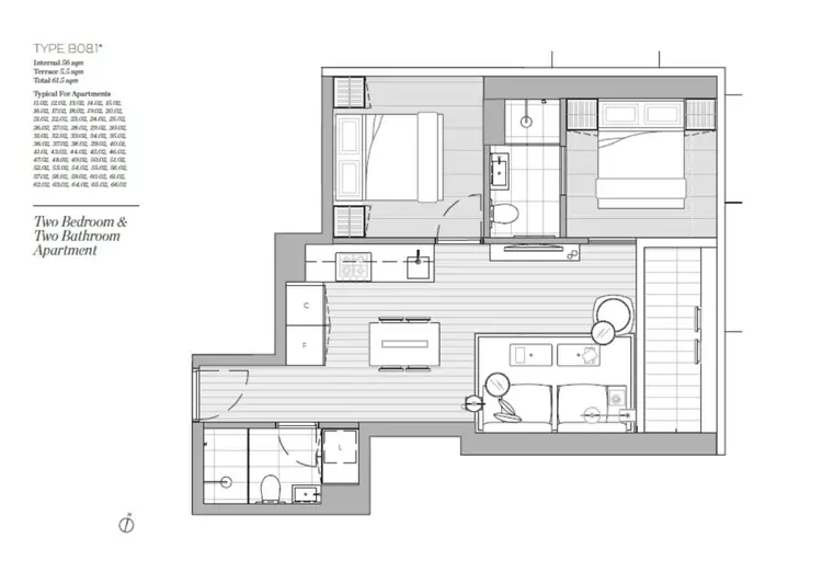 Floorplan of Homely apartment listing, 3602/462 Elizabeth Street, Melbourne VIC 3000