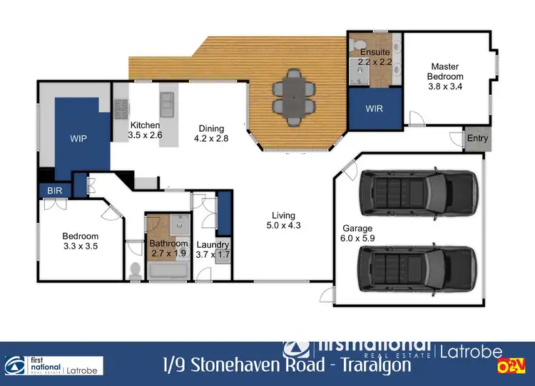 Floorplan of Homely unit listing, 1/9 Stonehaven Road, Traralgon VIC 3844