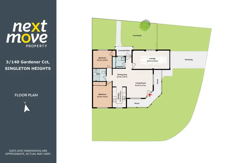 Floorplan of Homely unit listing, 3/140 Gardner Circuit, Singleton NSW 2330