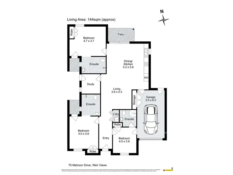 Floorplan of Homely house listing, 70 Metroon Drive, Weir Views VIC 3338
