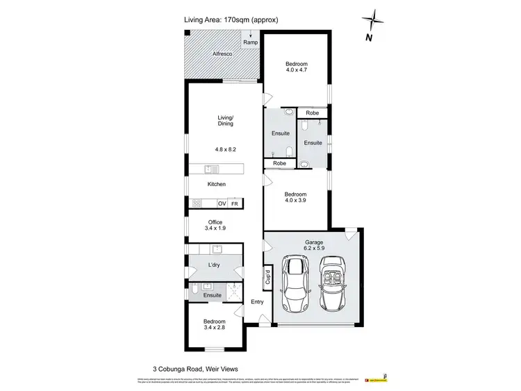 Floorplan of Homely house listing, 3 Cobungra Road, Weir Views VIC 3338