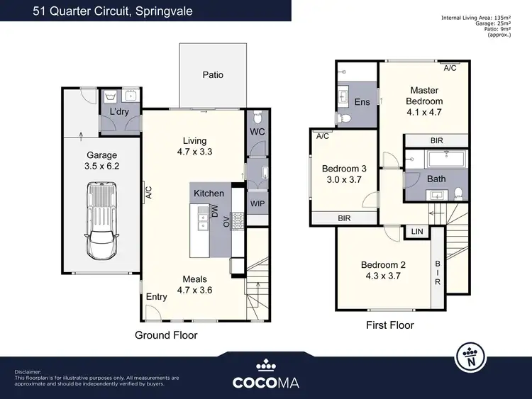 Floorplan of Homely townhouse listing, 51 Quarter Circuit, Springvale VIC 3171