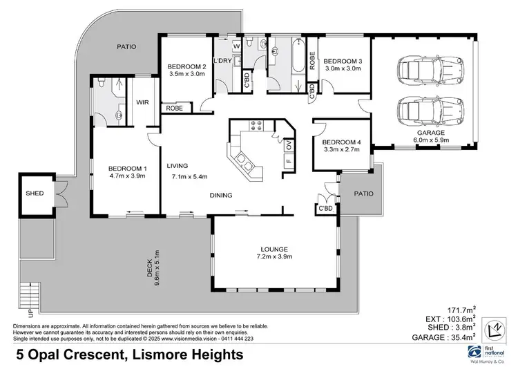 Floorplan of Homely house listing, 5 Opal Crescent, Lismore Heights NSW 2480