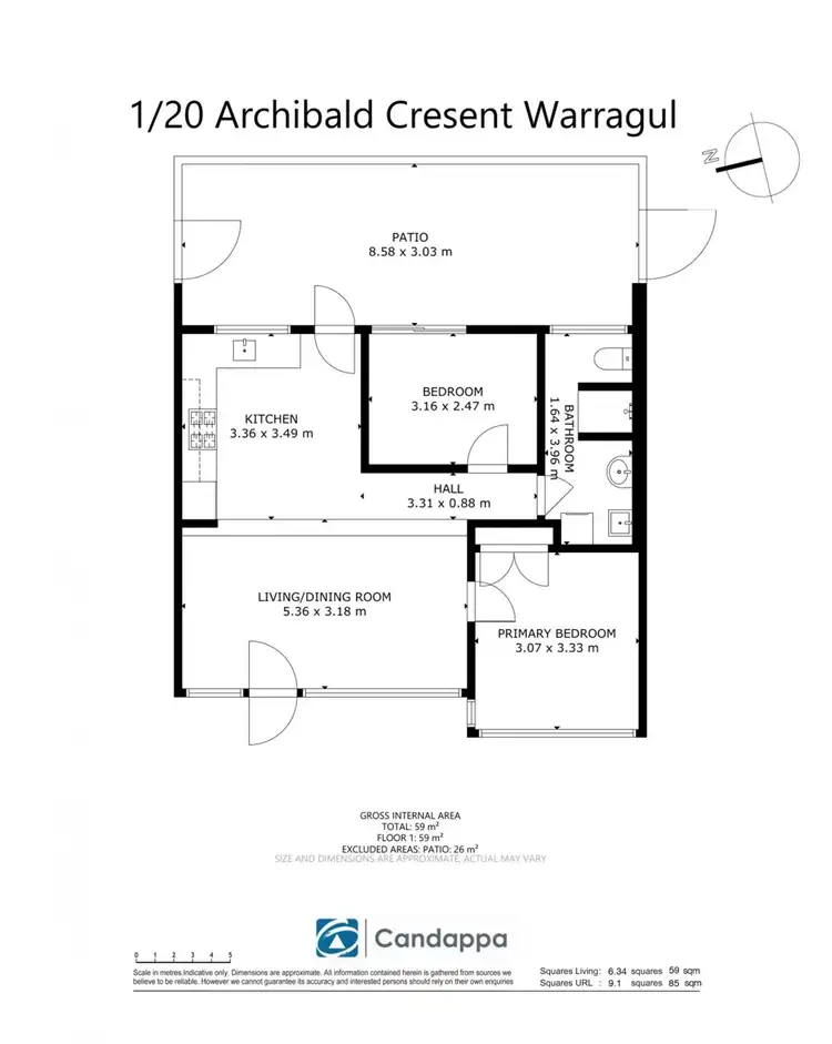 Floorplan of Homely unit listing, 1/20 Archibald Cres, Warragul VIC 3820