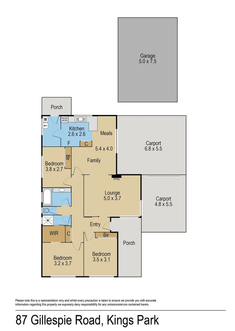 Floorplan of Homely house listing, 87 Gillespie Road, Kings Park VIC 3021