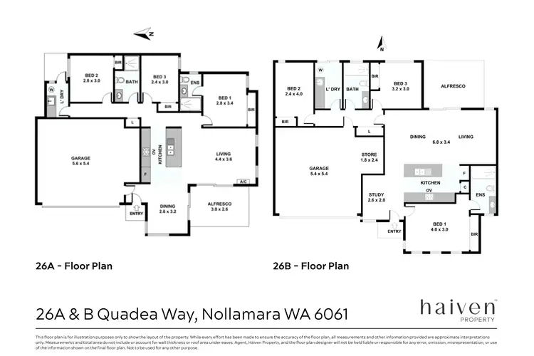 Floorplan of Homely house listing, 26b Quadea Way, Nollamara WA 6061