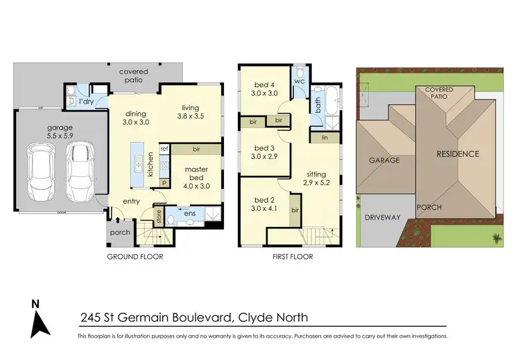 Floorplan of Homely townhouse listing, 245 St Germain Boulevard, Clyde North VIC 3978