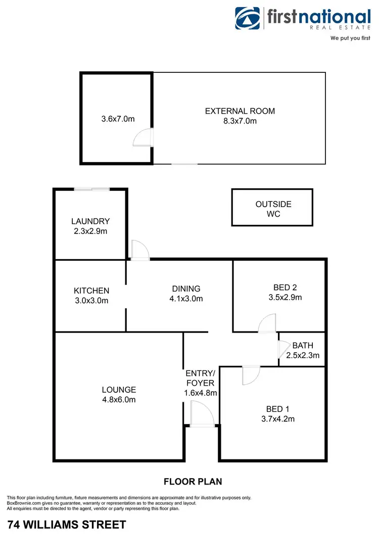 Floorplan of Homely house listing, 74 Williams Street, Broken Hill NSW 2880