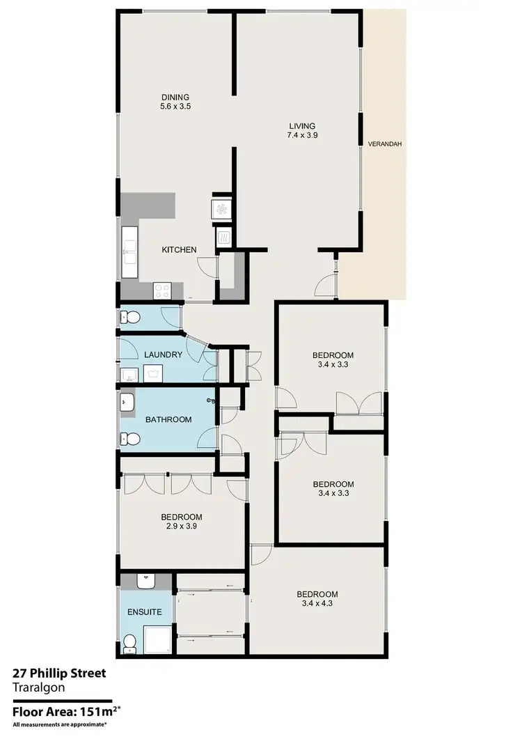 Floorplan of Homely house listing, 27 Phillip Street, Traralgon VIC 3844