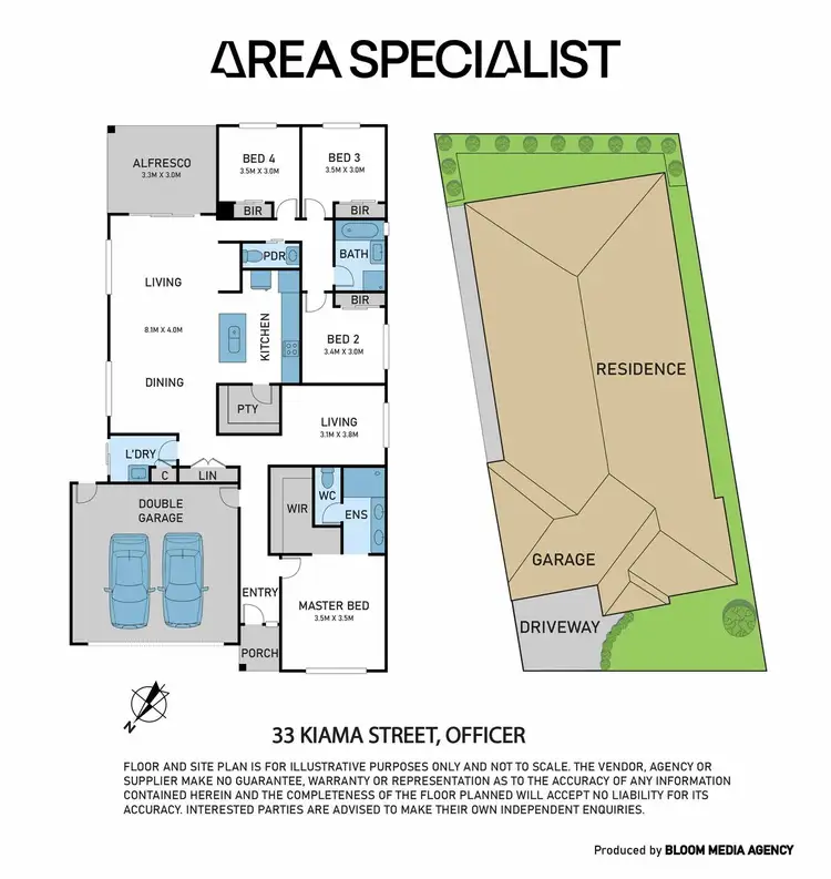 Floorplan of Homely house listing, 33 Kiama Street, Officer VIC 3809
