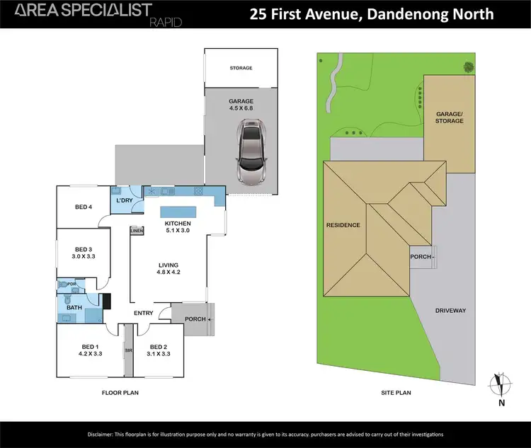 Floorplan of Homely house listing, 25 First Avenue, Dandenong North VIC 3175