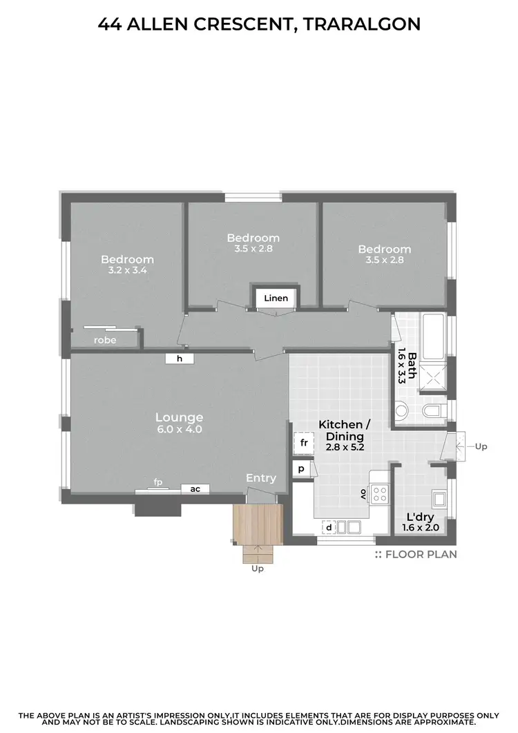 Floorplan of Homely house listing, 44 Allen Crescent, Traralgon VIC 3844