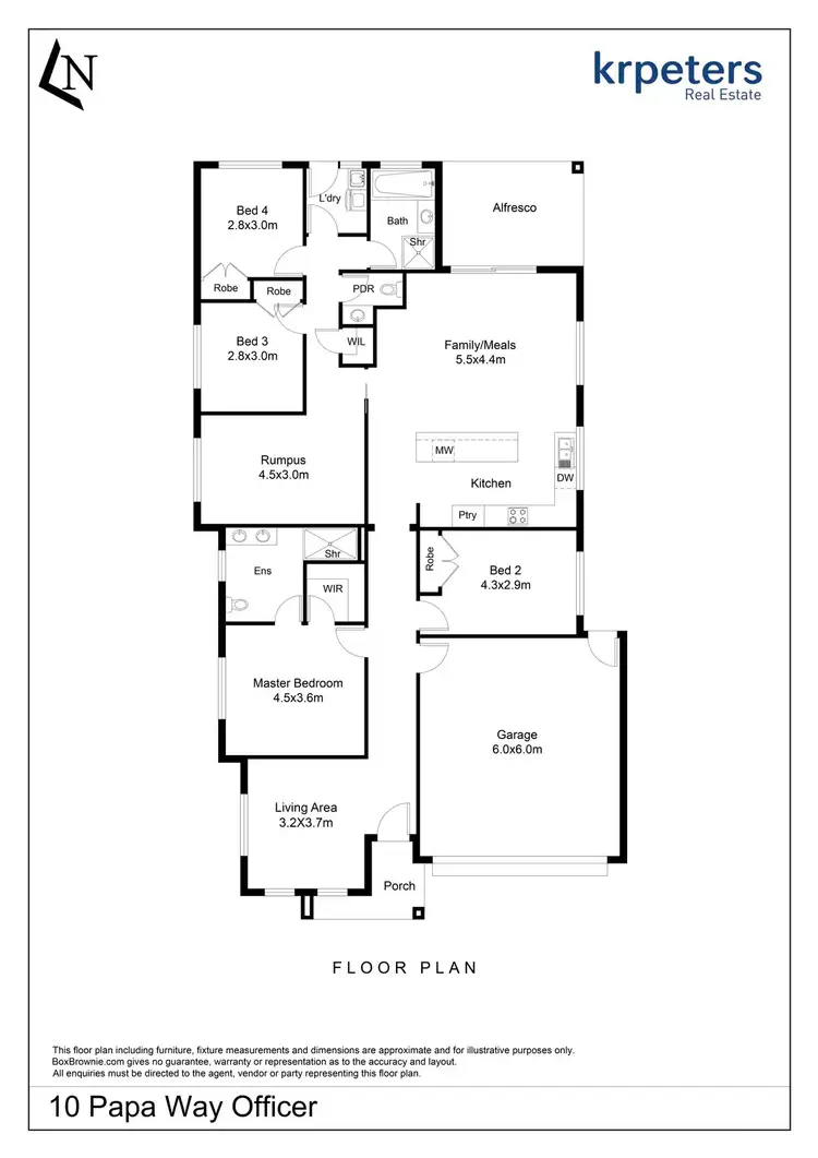 Floorplan of Homely house listing, 10 PAPA WAY, Officer VIC 3809
