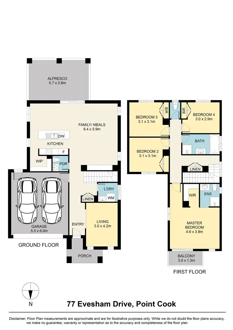 Floorplan of Homely house listing, 77 Evesham Drive, Point Cook VIC 3030