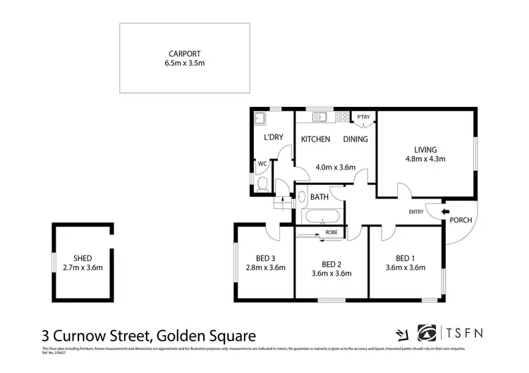 Floorplan of Homely house listing, 3 Curnow Street, Golden Square VIC 3555