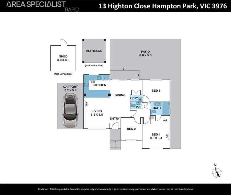 Floorplan of Homely house listing, 13 Highton Close, Hampton Park VIC 3976