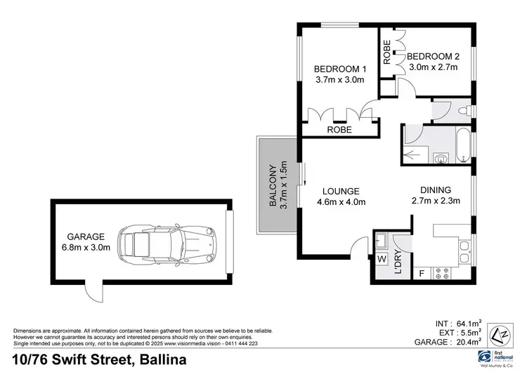 Floorplan of Homely unit listing, 10/76 Swift Street, Ballina NSW 2478