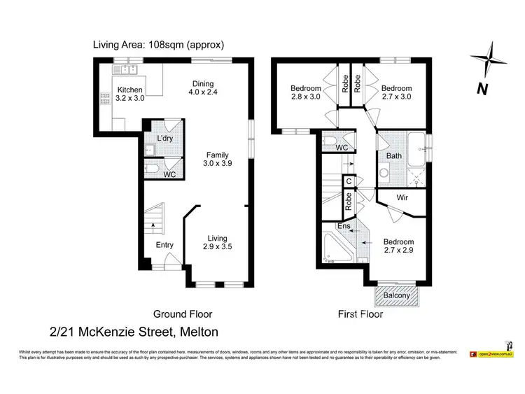 Floorplan of Homely townhouse listing, 2/21 MCKENZIE STREET, Melton VIC 3337