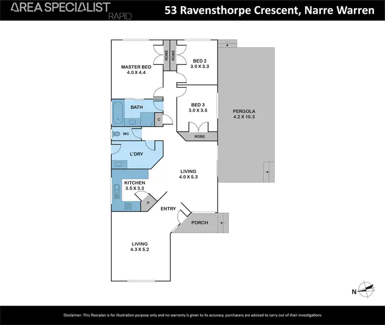 Floorplan of Homely house listing, 53 Ravensthorpe Crescent, Narre Warren VIC 3805