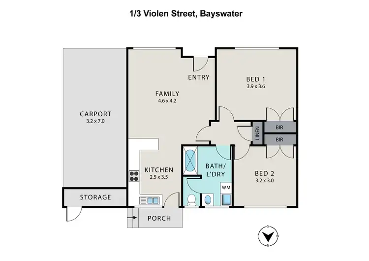 Floorplan of Homely unit listing, 1/3 Violen Street, Bayswater VIC 3153