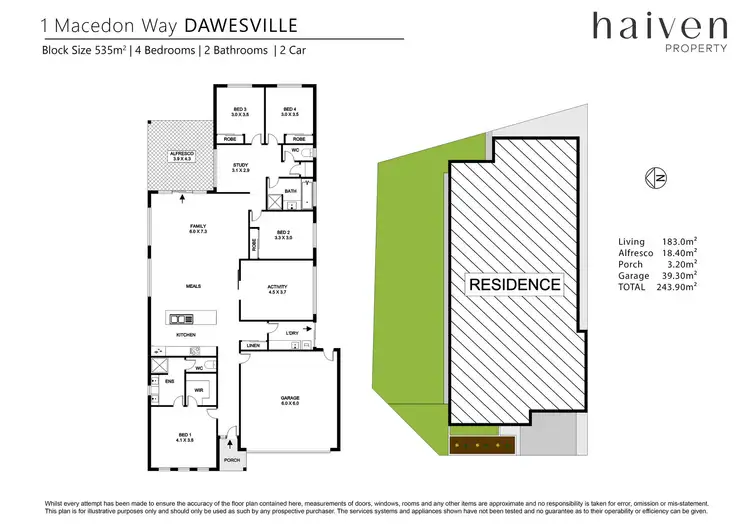 Floorplan of Homely house listing, 1 Macedon Way, Dawesville WA 6211