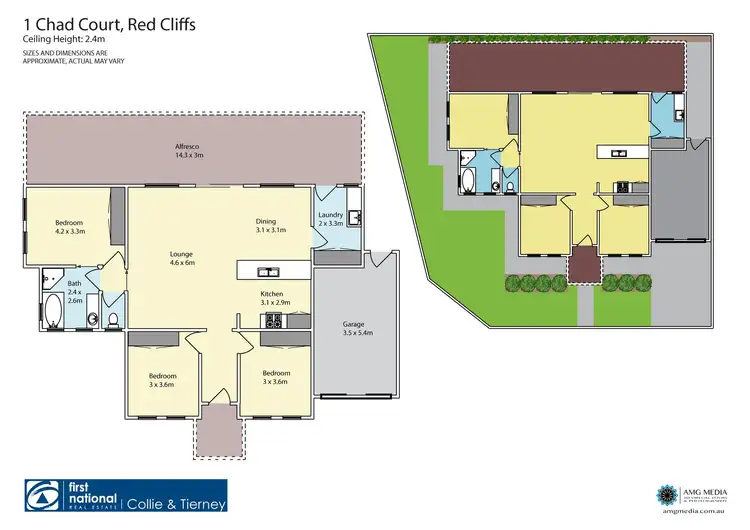 Floorplan of Homely house listing, 1 Chad Court, Red Cliffs VIC 3496