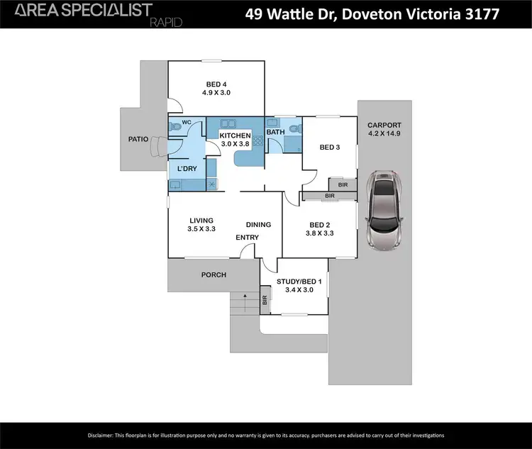 Floorplan of Homely house listing, 49 Wattle Drive, Doveton VIC 3177