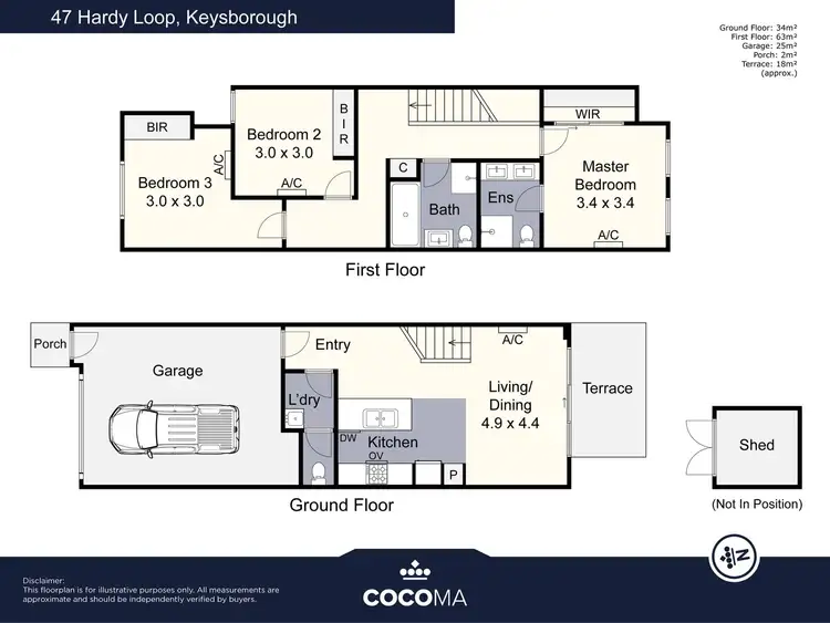 Floorplan of Homely townhouse listing, 47 Hardy Loop, Keysborough VIC 3173