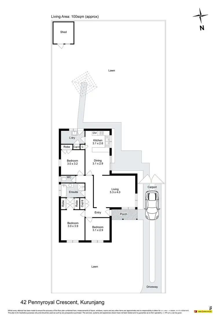Floorplan of Homely house listing, 42 Pennyroyal Crescent, Kurunjang VIC 3337