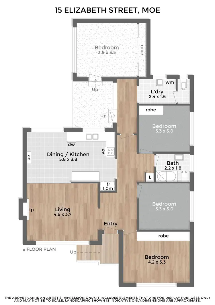 Floorplan of Homely house listing, 15 Elizabeth Street, Moe VIC 3825
