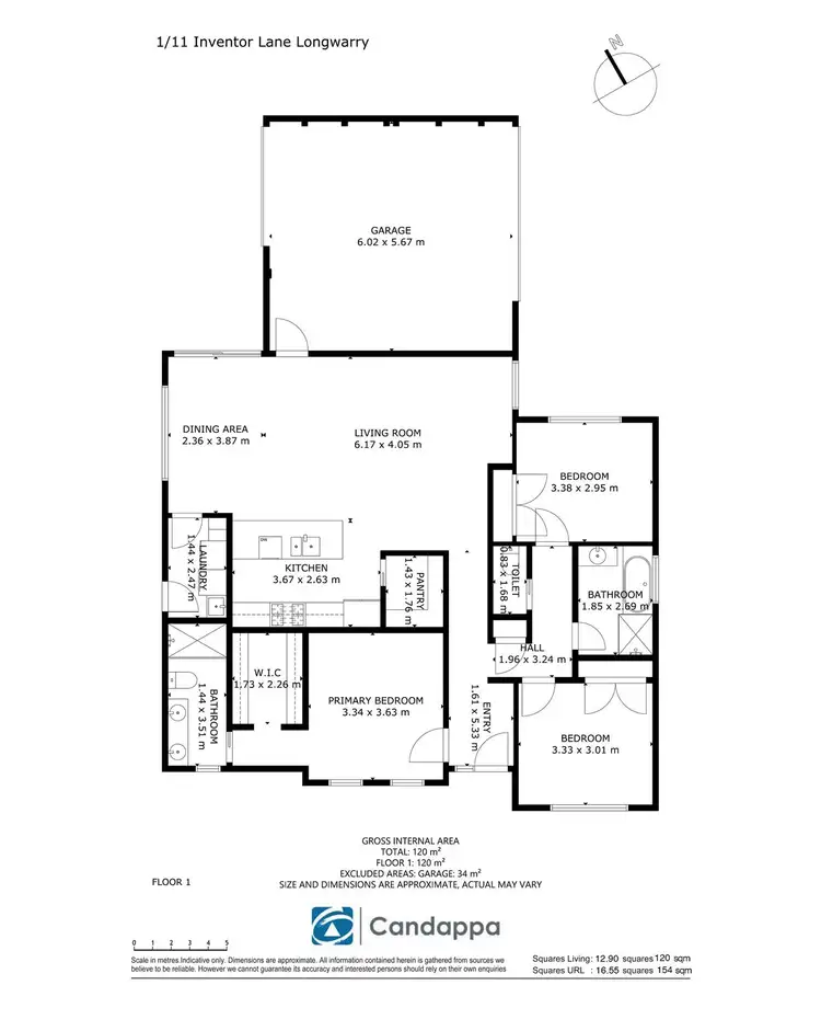 Floorplan of Homely townhouse listing, 1/11 INVENTOR LANE, Longwarry VIC 3816