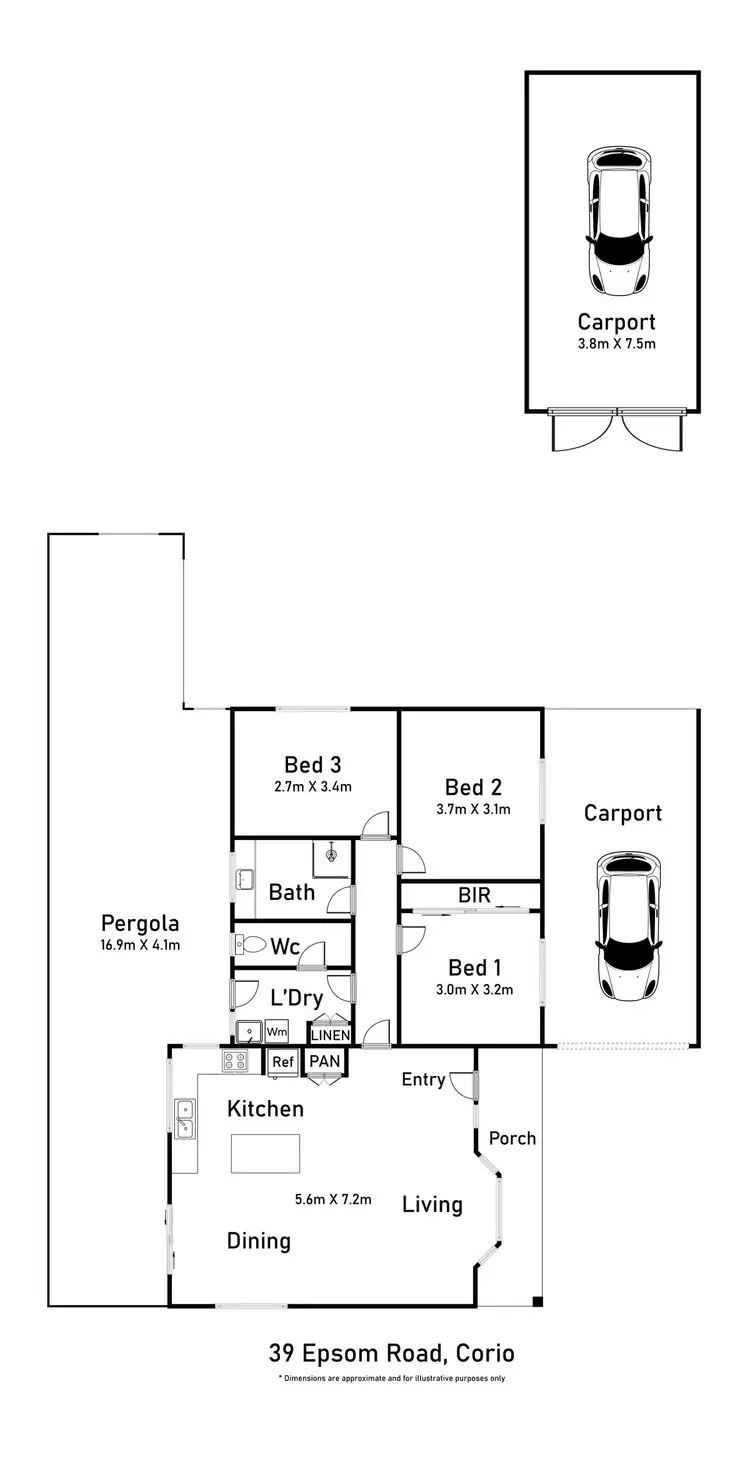 Floorplan of Homely house listing, 39 Epsom Road, Corio VIC 3214