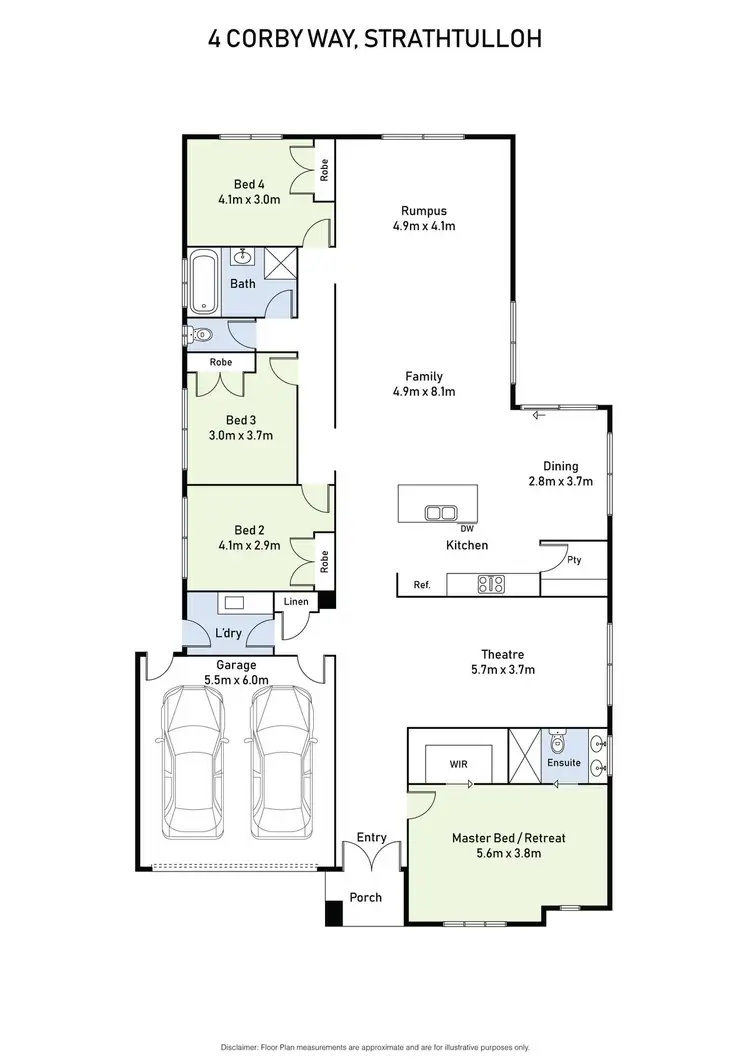 Floorplan of Homely house listing, 4 Corby Way, Strathtulloh VIC 3338