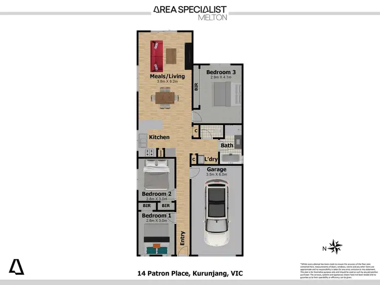 Floorplan of Homely house listing, 14 Patron Place, Kurunjang VIC 3337