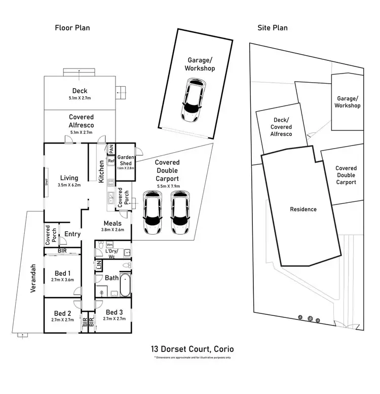 Floorplan of Homely house listing, 13 Dorset Court, Corio VIC 3214