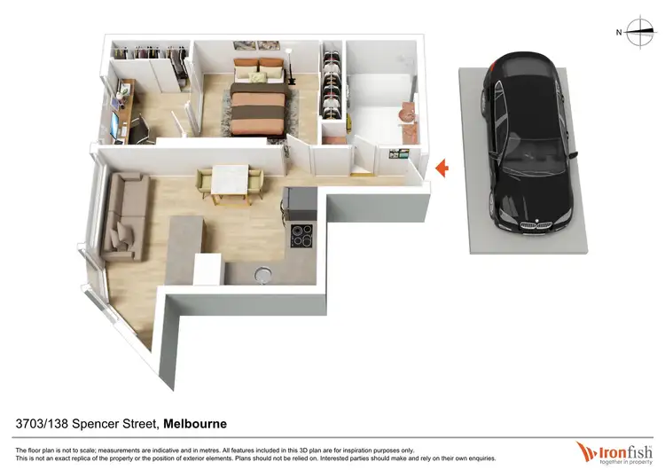 Floorplan of Homely apartment listing, 3703/138 Spencer Street, Melbourne VIC 3000