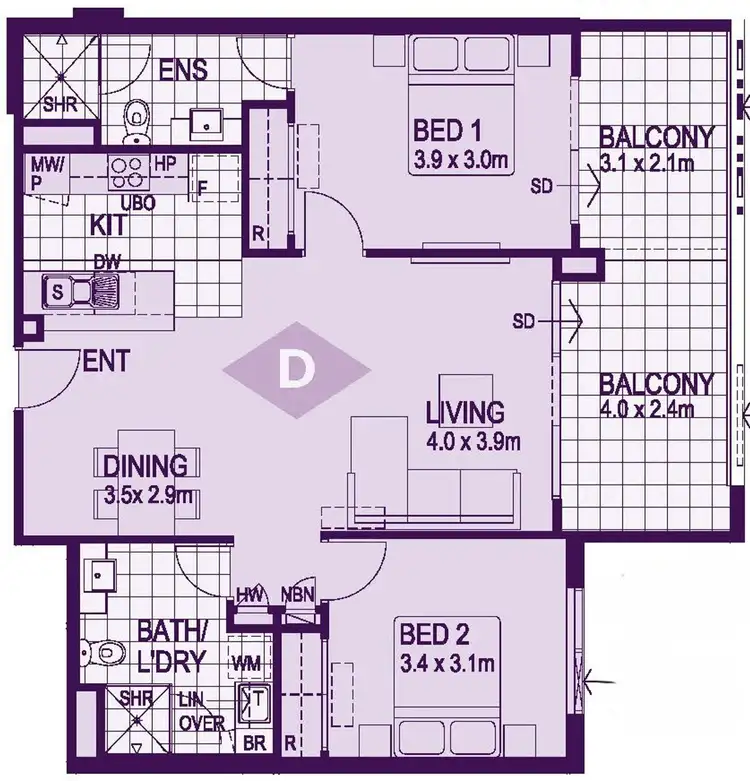 Floorplan of Homely apartment listing, 9/172 RAILWAY PARADE, West Leederville WA 6007