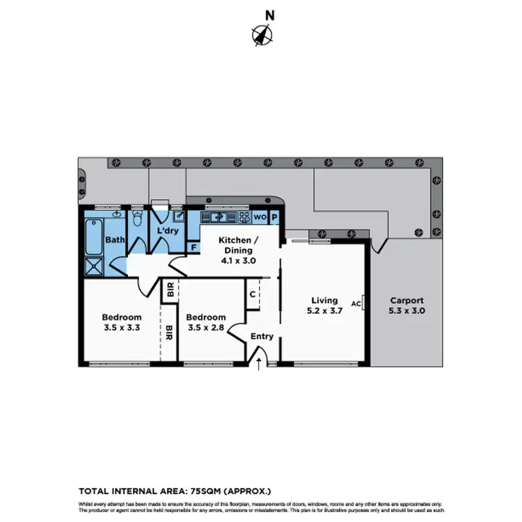 Floorplan of Homely unit listing, 8/60 Middle Road, Maribyrnong VIC 3032
