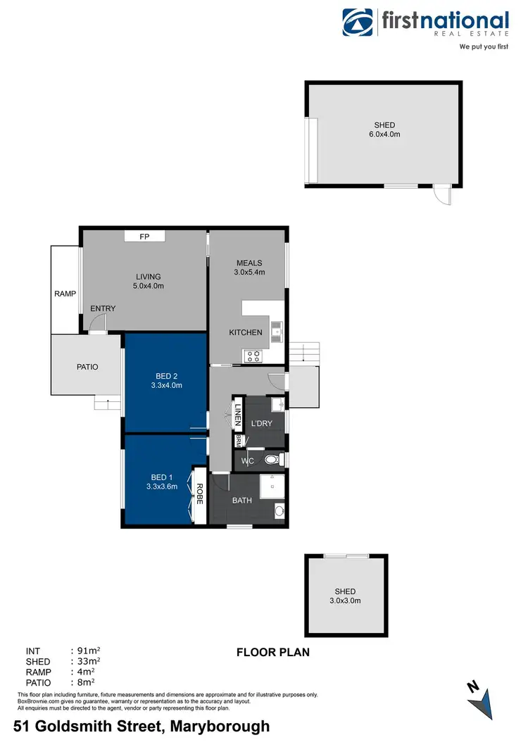 Floorplan of Homely house listing, 51 Goldsmith Street, Maryborough VIC 3465