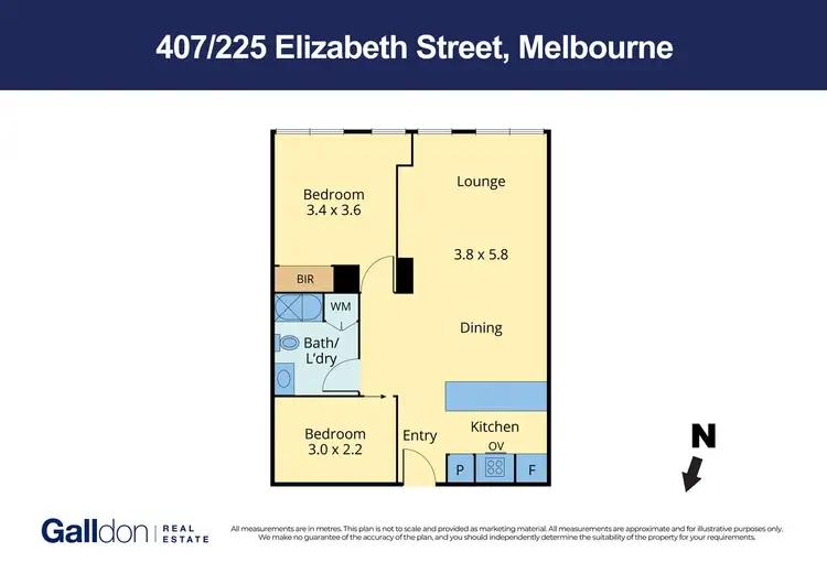 Floorplan of Homely apartment listing, 407/225 Elizabeth Street, Melbourne VIC 3000