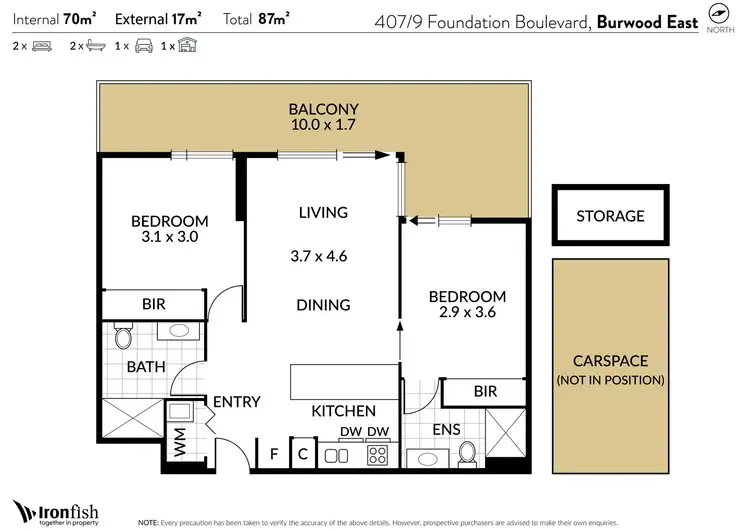 Floorplan of Homely other listing, 407/9 Foundation Boulevard, Burwood East VIC 3151