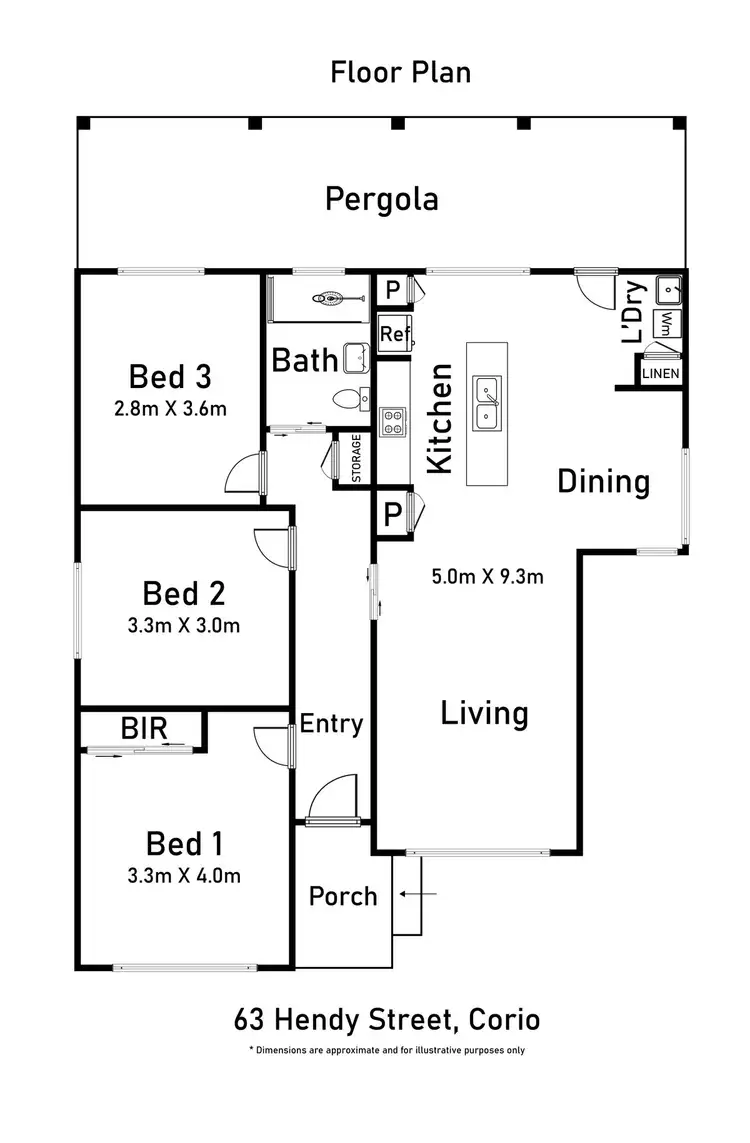 Floorplan of Homely house listing, 63 Hendy Street, Corio VIC 3214