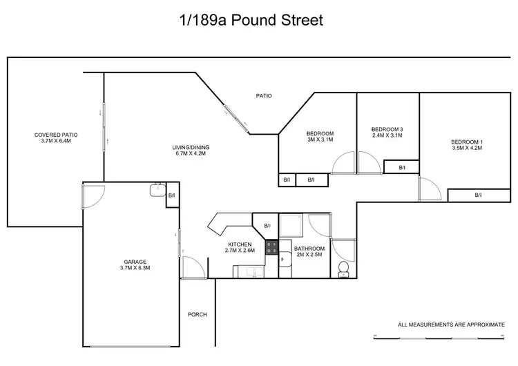 Floorplan of Homely unit listing, 1/189A Pound Street, Grafton NSW 2460