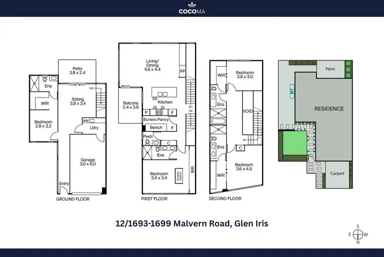 Floorplan of Homely townhouse listing, 12/1693-1699 Malvern Road, Glen Iris VIC 3146