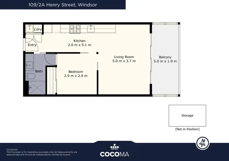 Floorplan of Homely apartment listing, 109/2A Henry Street, Windsor VIC 3181