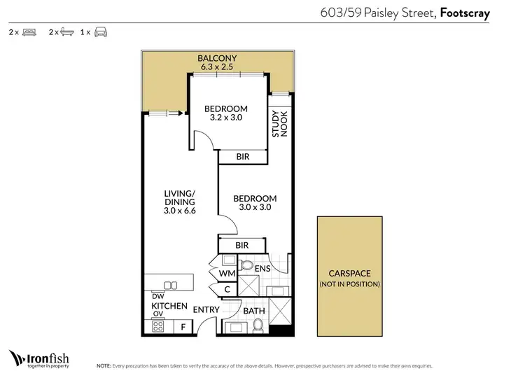 Floorplan of Homely apartment listing, 603/59 Paisley Street, Footscray VIC 3011