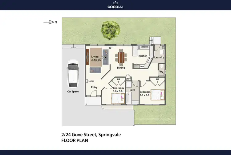 Floorplan of Homely unit listing, 2/24 Gove Street, Springvale VIC 3171