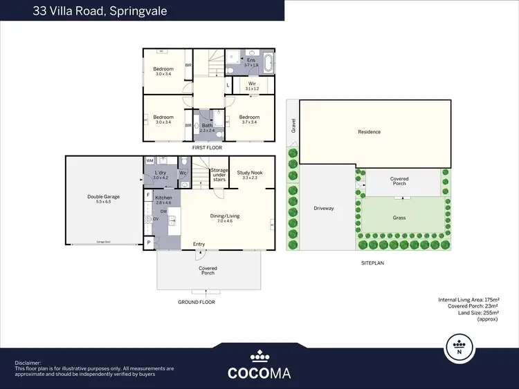 Floorplan of Homely townhouse listing, 33 Villa Road, Springvale VIC 3171