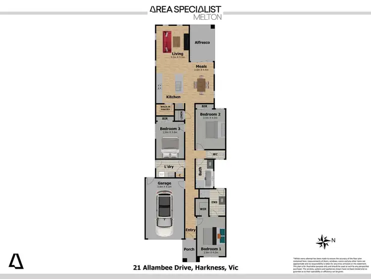 Floorplan of Homely house listing, 21 ALLAMBEE DRIVE, Harkness VIC 3337