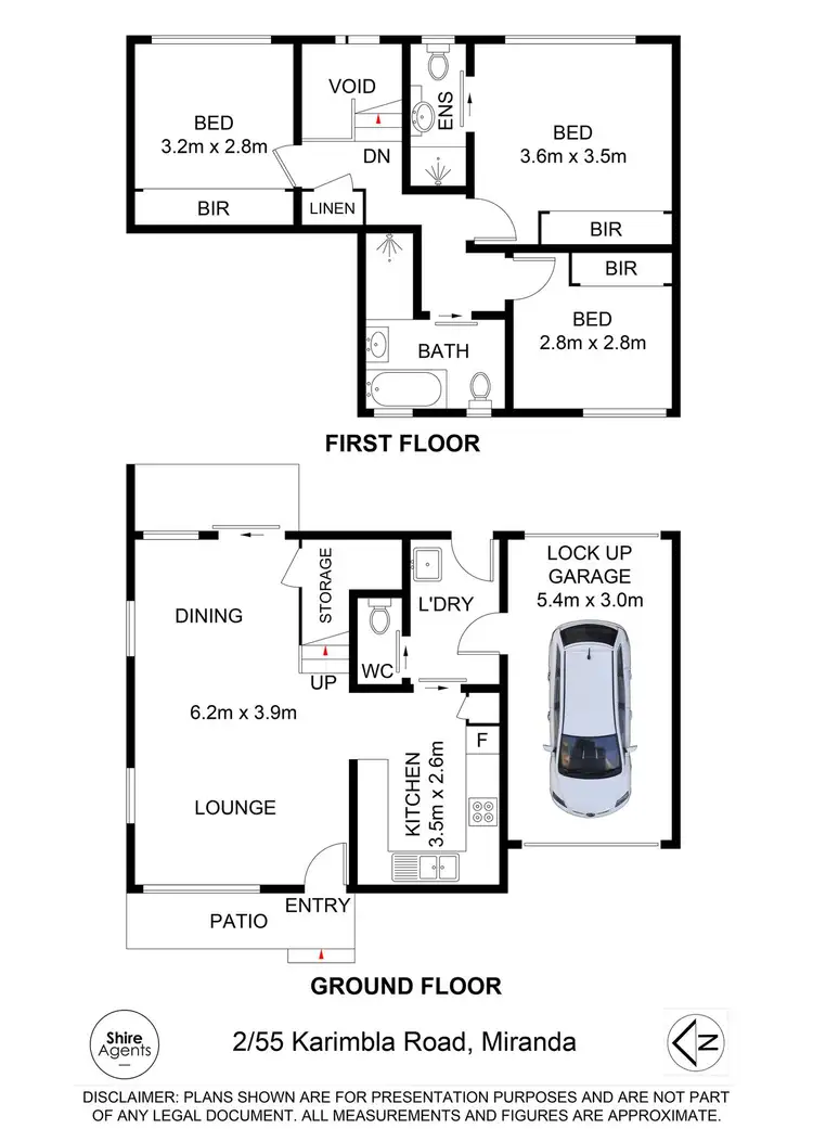 Floorplan of Homely townhouse listing, 2/55 Karimbla Road, Miranda NSW 2228